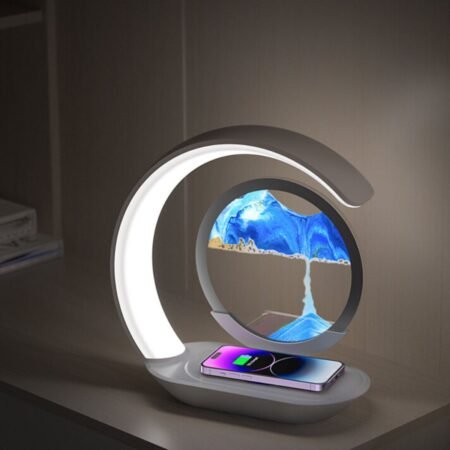 Crescent Glow 15W Wireless Charging Night Light Lamp
