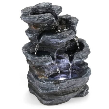 Stacked Rocks LED Tabletop Fountain - Indoor Waterfall