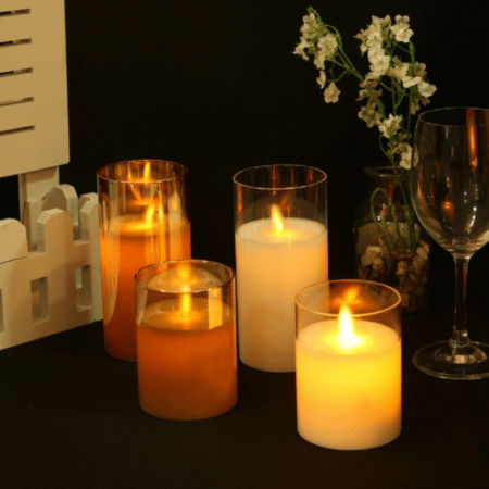 3-Piece LED Flameless Wax Candle Set with Remote & Timer